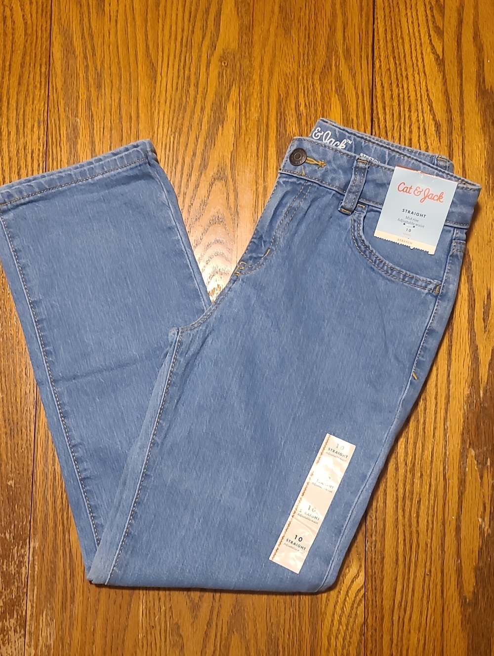 Cat & Jack Straight Jeans in Light Denim Blue - Girl's 10